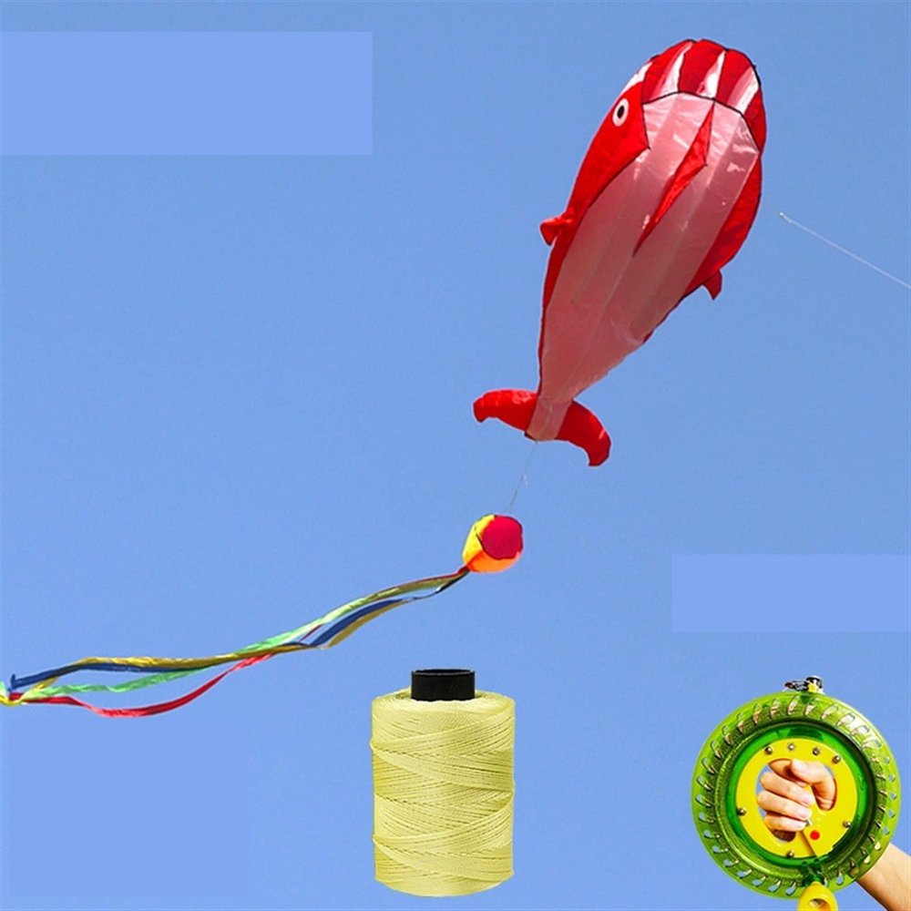 Kites New Three-Dimensional Soft Whale Skeletonless Kite Breeze and Easy to Fly Oversized Adult Kite Kid Game (Color : Red Dolphin+18 Wheel 400m)