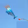 Kites New Three-Dimensional Soft Whale Skeletonless Kite Breeze and Easy to Fly Oversized Adult Kite Kid Game (Color : Red Dolphin+18 Wheel 400m) view 4
