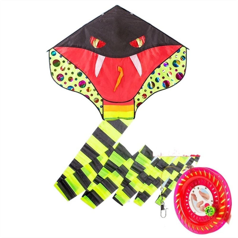 Kites 8m Big Snake Kite with Reel Set Children's Adult Kite Breeze and Easy to Fly Kid Game (Size : with 700 Reel)