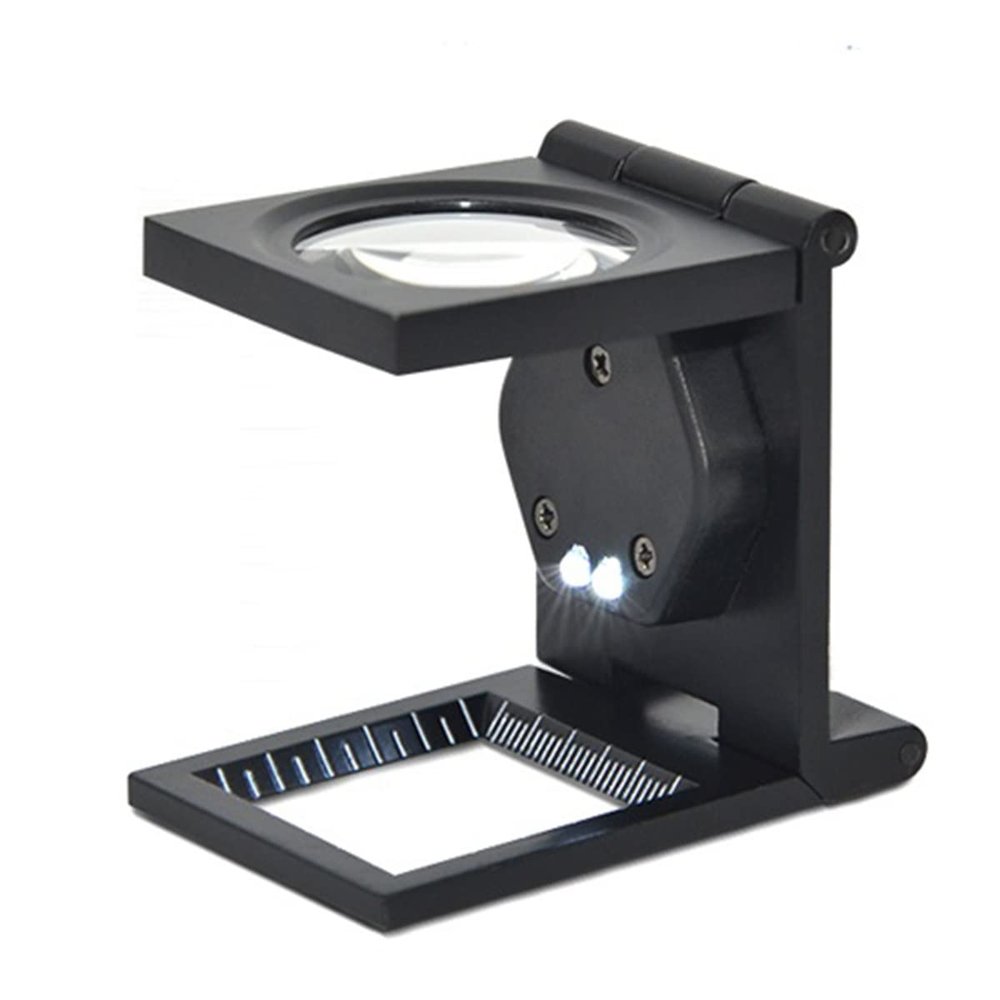Microscope Accessories Kit 1PC 28mm 10X Microscope Folding Magnifier Stand with Scale for Magnifying Glass Tool Microscope Slides (Color : Set 2)