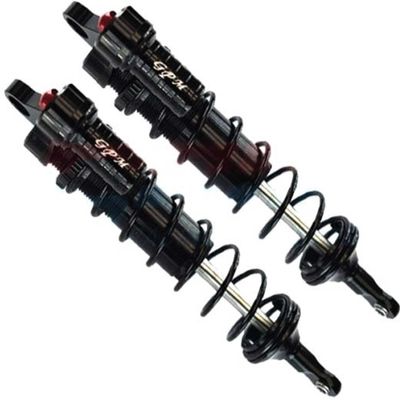 GPM 2Pc Set Upgrades Aluminum 6061-T6 Rear L-Shape Piggy Back Adjustable Spring Dampers 143Mm For 1/8 4Wd Sledge Monster Truck (95076-4) Rc Cars (black)