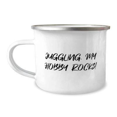 Joke Juggling 12oz Camper Mug, Juggling. My Hobby Rocks!, Present For Friends, Funny From