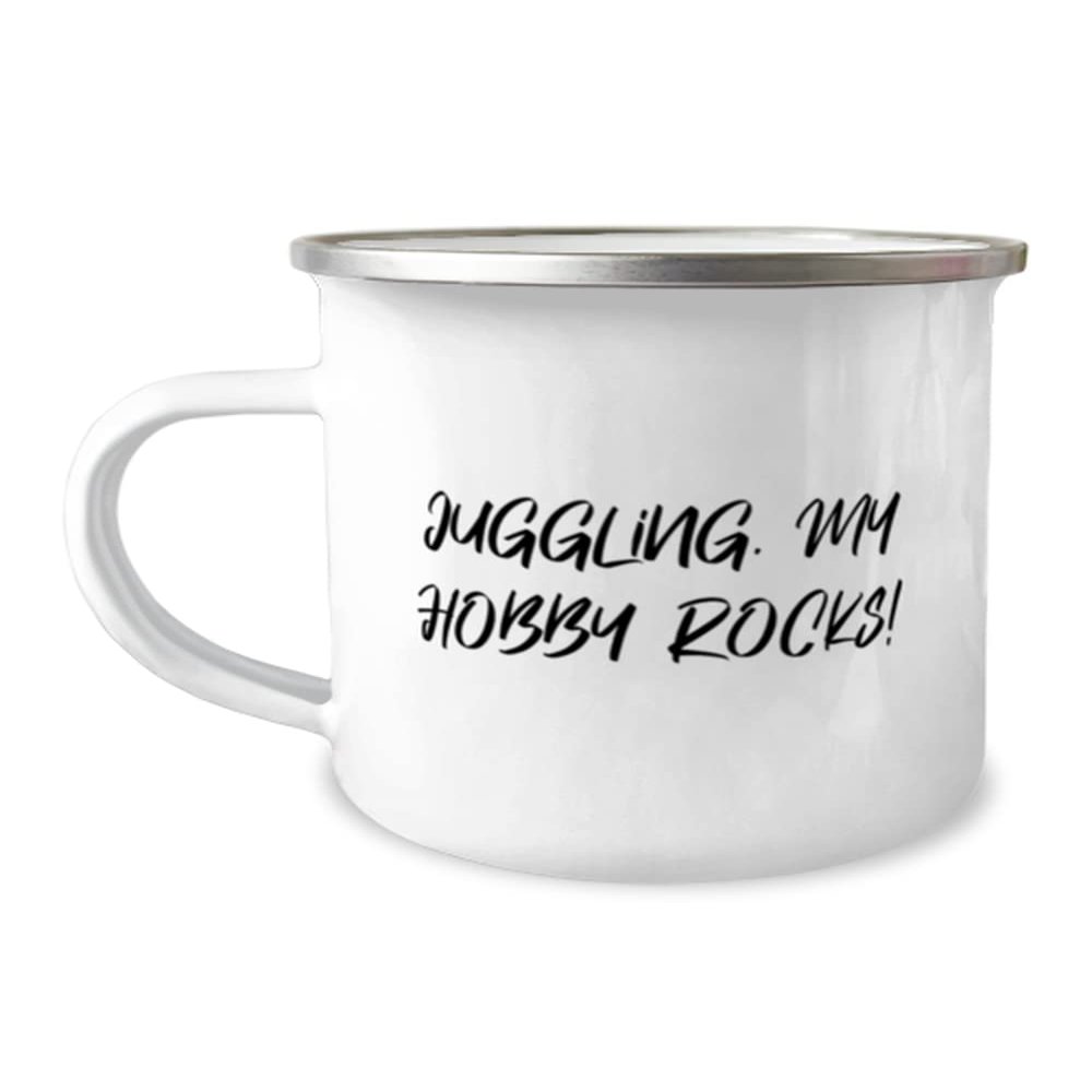 Joke Juggling 12oz Camper Mug, Juggling. My Hobby Rocks!, Present For Friends, Funny From