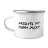 Joke Juggling 12oz Camper Mug, Juggling. My Hobby Rocks!, Present For Friends, Funny From view 1