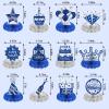 12 Pcs Happy Birthday Decorations for Men Blue Silver Honeycomb Centerpieces Party Supplies Paper Table Decorations Royal Table Centerpieces for Boys, Kids Party view 3