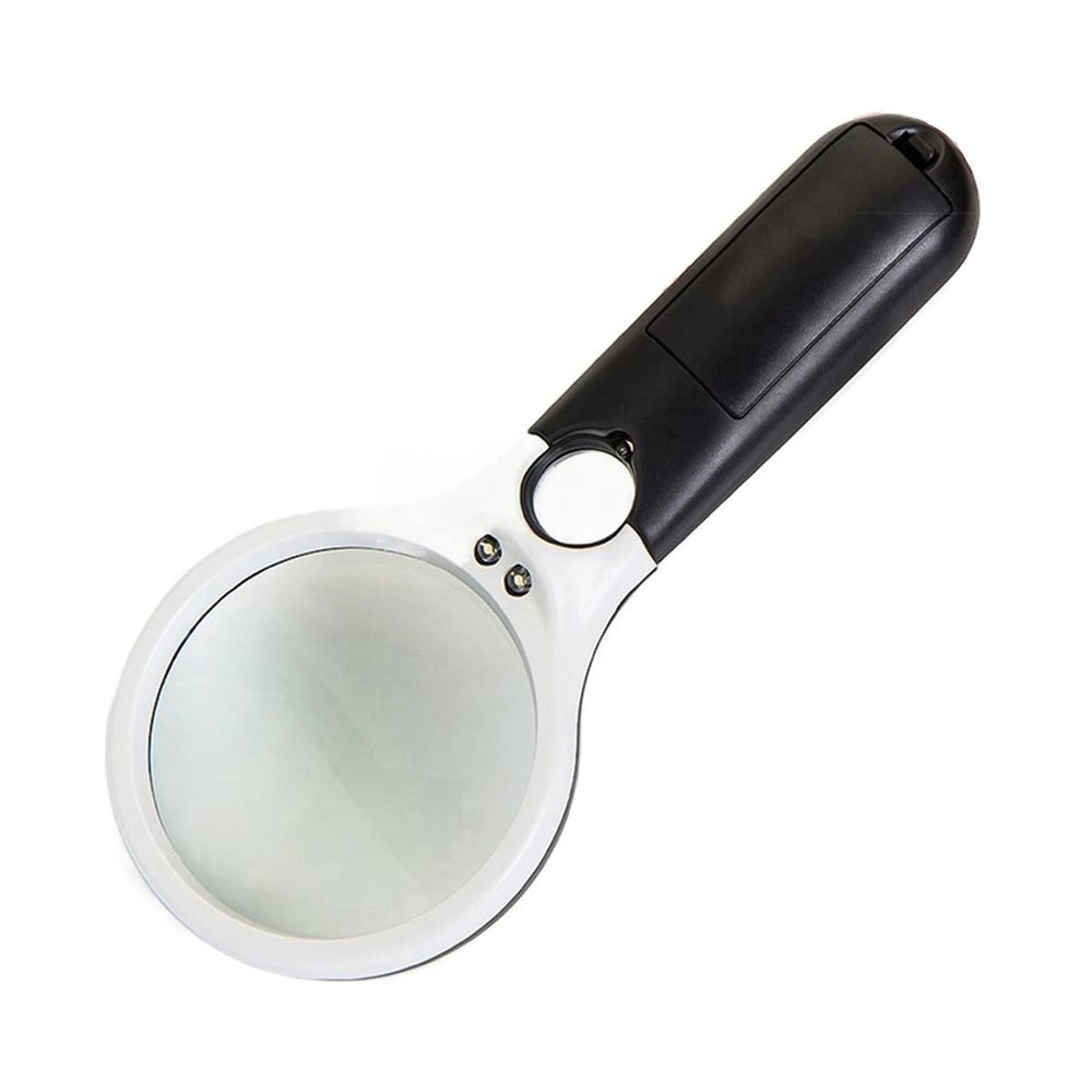 Microscope Accessories Kit Handheld 45X Illuminated Magnifier Microscope Magnifying Glass with 3 LED Microscope Slides (Color : B)
