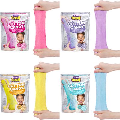 Oosh Cotton Candy Small Foil Bag 30g (4 Pack) by ZURU, Fluffy Slime, Stretch Slime, Grows 3000% in Size, Slime for Girls and Kids