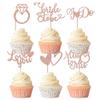 Rsstarxi 24 Pack Bride to Be Cupcake Toppers Glitter I Do Love You Heart Ring Miss To Mrs Cupcake Picks Bridal Shower Cake Decorations for Wedding Engagement Bachelorette Supplies Rose Gold view 1