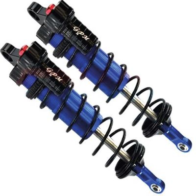 GPM 2Pc Set Upgrades Aluminum 6061-T6 Front L-Shape Piggy Back Adjustable Spring Dampers 128Mm For 1/8 4Wd Sledge Monster Truck (95076-4) (blue)