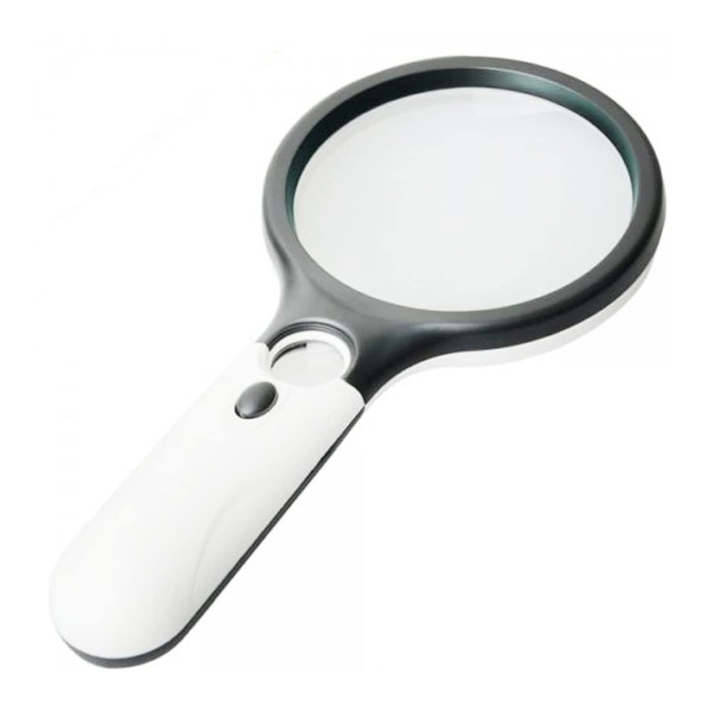 Microscope Accessories Kit Handheld 45X Illuminated Magnifier Microscope Magnifying Glass with 3 LED Microscope Slides (Color : A)