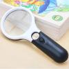 Microscope Accessories Kit Handheld 45X Illuminated Magnifier Microscope Magnifying Glass with 3 LED Microscope Slides (Color : A) view 3