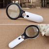 Microscope Accessories Kit Handheld 45X Illuminated Magnifier Microscope Magnifying Glass with 3 LED Microscope Slides (Color : A) view 4