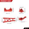 RCAWD Aluminum Steering Blocks Caster Blocks C-Hubs Stub Axle Carriers Suspension Arms Set for 1/10 Traxxas Slash Rustler Stampede Hoss 4x4, Replacement of 6837 6832 1952 3655xRed view 2
