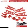 RCAWD Aluminum Steering Blocks Caster Blocks C-Hubs Stub Axle Carriers Suspension Arms Set for 1/10 Traxxas Slash Rustler Stampede Hoss 4x4, Replacement of 6837 6832 1952 3655xRed view 3