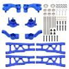 RCAWD Aluminum Steering Blocks C-Hubs Stub Axle Carriers Suspension Arms Set for 1/10 Traxxas Slash Rustler Stampede Hoss 4x4, Replacement of 6837 6832 1952 3655x(Navy Blue) view 1