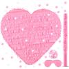 Deekin Piata Stick with Blindfold Confetti Set Piata for Valentine's Day Birthday Party Decorations Party Gaming Theme Holiday Celebration Supply(Pink Heart) view 1