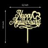 Happy Anniversary Cake Topper, Wedding Anniversary, Company Anniversary, Birthday Party Decorations,Mirror Gold Acrylic view 4