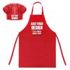 TopTie Custom Kids Apron and Chef Hat Set, Adjustable Cotton Child Cooking Kitchen Apron, S-XXL-Red-S view 1