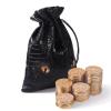50 PCS Metal Dnd Coins with PU Leather Bag, Fantasy Gold Coins for Board Games, Game Tokens for Tabletop Rpg Games, Black Dragon Bag D and D Coins Collection, Mid-century Retro Gaming Accessories view 1