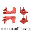 RCAWD Aluminum Caster Blocks (c-hubs) & Steering Blocks for 1/10 Traxxas Slash Rustler Stampede Hoss 4x4,Upgrade Replacement of 6832 6837 Hop Ups(Red) view 1
