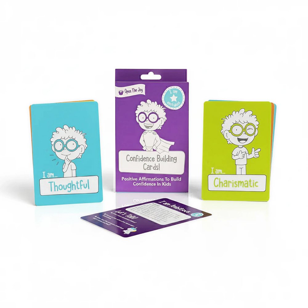 Confidence Building Cards for Kids | 50+ Positive Affirmation & Self-Esteem Building Activities | Mindfulness, Emotional Intelligence & Self-Reflection Deck | Screen-Free Learning Tool for Ages 4+