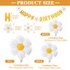 10pcs set Daisy Balloons, Shower Decoration Banners,Happy Birthday Decorations Felt Bunting for Girls Boys Birthday Party Supplies(Yellow+White) view 2