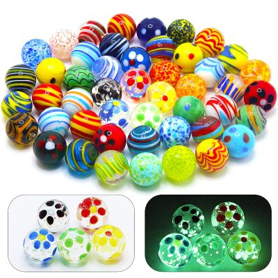 40 PCS Glass Marbles for Kids, 35 Colorful Assorted Marbles and 5 Glow in The Dark, Marble Run Games Accessories for Boys and Girls, Beautiful Marble Bulk for Home Decoration