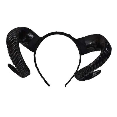 NUOBESTY Sheep Horn Headband Lightweight Resin Horn Hair Hoop for Cosplay Halloween Party Performance Photo Props