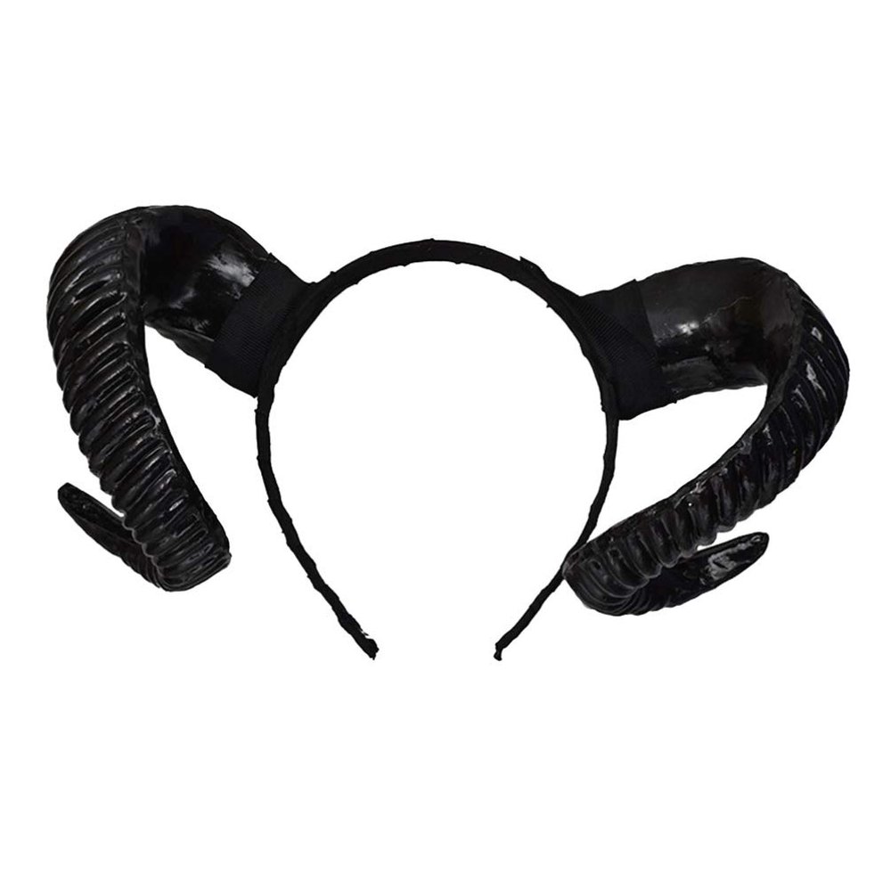 NUOBESTY Sheep Horn Headband Lightweight Resin Horn Hair Hoop for Cosplay Halloween Party Performance Photo Props