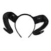 NUOBESTY Sheep Horn Headband Lightweight Resin Horn Hair Hoop for Cosplay Halloween Party Performance Photo Props view 1