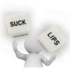 English Fun White Couple dice,Dice with Action Instructions in English,2 Pieces to Play Together,36 Ways to Play,Acrylic(4 Pieces) view 2