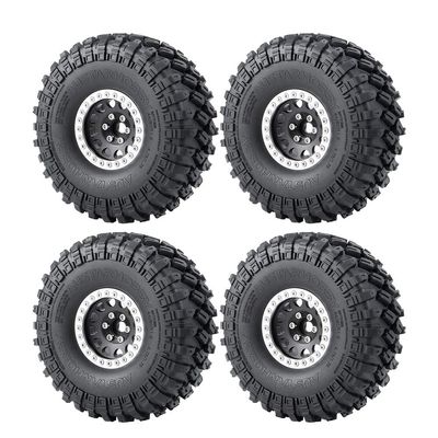 RCLIONS 1.9 Crawler Beadlock Wheels and Rubber Tires Set 4pcs Foam Insert for 1/10th RC Crawler Car Axial SCX10 90046 AXI03007 TRX4