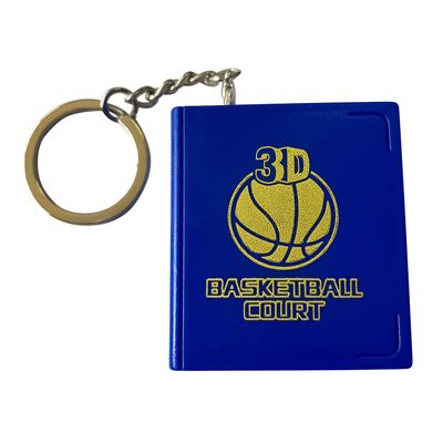 3D Pop-up Book Miniature of Basketball Scence Toys Cute Keychain for Kids Backpack, 3D Basketball Playing Scene for Men Women, Kids Gift for Party Birthday etc. -Pack of 2PCS Grey