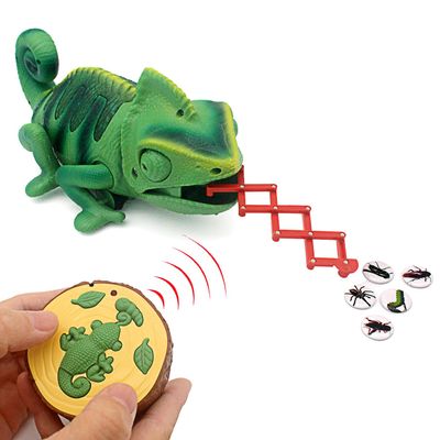 Tipmant RC Chameleon Remote Control Animal Toy Realistic Lizard Electric Electronic Pets Car Kids Birthday Gifts (Green)
