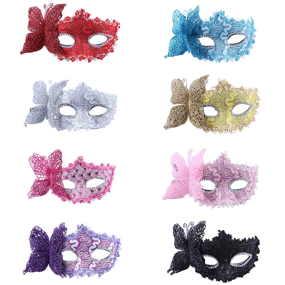 Gawertoy 8 Pieces Vintage Masquerade Masks, Mardi Gras Masks Venetian Masks Unisex Half Face Masks for Christmas Halloween Carnival Prom Ball Fancy Dress Party Supplies Costume Accessory (#C)