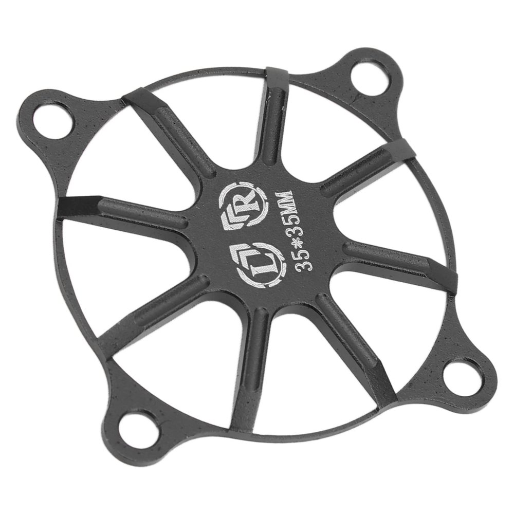 Motor Cooling Fan Cover, 35 x 35mm Aluminium Alloy RC Cooling Fan Protective Cover for RC Motor User for RC Motor(Black)