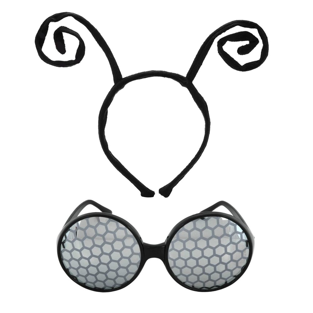Ausejopeac Butterfly Antenna Bug Headband and Glasses Set, Dragonfly Costume Accessories Halloween Antenna Headband for Woman Halloween Party Cosplay Costume
