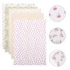 5 Sheets Miniature Dollhouse Wallpaper Peel and Stick Decals, Assorted Floral Wall Stickers for Mini House Living Room and Bedroom Decoration view 3