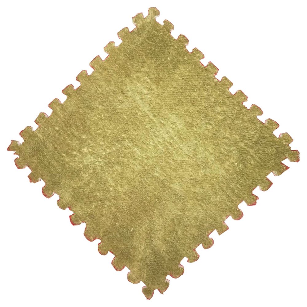 10 Pieces Plush Puzzle Foam Floor Mat,Soft Fluffy Interlocking Foam Tiles,10 Tiles/9.7 Sq.Ft Area Rugs,12"X12" Carpet Squares for Classroom Home Winter,Green