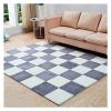 10 Pieces Plush Puzzle Foam Floor Mat,Soft Fluffy Interlocking Foam Tiles,10 Tiles/9.7 Sq.Ft Area Rugs,12"X12" Carpet Squares for Classroom Home Winter,Grey+White view 1