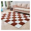 10 Pieces Plush Puzzle Foam Floor Mat,Soft Fluffy Interlocking Foam Tiles,10 Tiles/9.7 Sq.Ft Area Rugs,12"X12" Carpet Squares for Classroom Home Winter,Coffee+White view 1