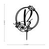 Vinisong Personalized Letter Cake Toppers Initials B Cake Topper Black Acrylic Cake Decoration Wreath Cake Topper Perfect for Birthday Wedding Anniversary Party(B,05) view 2