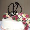 Vinisong Personalized Letter Cake Toppers Initials B Cake Topper Black Acrylic Cake Decoration Wreath Cake Topper Perfect for Birthday Wedding Anniversary Party(B,05) view 4