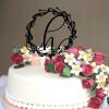 Vinisong Personalized Letter Cake Toppers Initials H Cake Topper Black Acrylic Cake Decoration Wreath Cake Topper Perfect for Birthday Wedding Anniversary Party(H,04) view 4