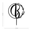 Vinisong Personalized Letter Cake Toppers Initials B Cake Topper Black Acrylic Cake Decoration Wreath Cake Topper Perfect for Birthday Wedding Anniversary Party(B,03) view 2