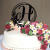 Vinisong Personalized Letter Cake Toppers Initials H Cake Topper Black Acrylic Cake Decoration Wreath Cake Topper Perfect for Birthday Wedding Anniversary Party(H,07) view 4