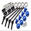 Hard Steel Front And Rear Extend CVD Shaft (110mm) With Aluminum Wheel Lock & Hex Claw For Traxxas 1/10 Maxx With WideMAXX Monster Truck 89086-4 - 36Pc Set Blue view 1
