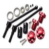Hard Steel Front Or Rear Extend CVD Shaft (110mm) With Aluminum Wheel Lock & Hex Claw For Traxxas 1/10 Maxx With WideMAXX Monster Truck 89086-4 - 18Pc Set Red view 1