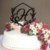 Vinisong Personalized Letter Cake Toppers Initials H Cake Topper Black Acrylic Cake Decoration Wreath Cake Topper Perfect for Birthday Wedding Anniversary Party(H,09) view 4