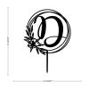 Vinisong Personalized Letter Cake Toppers Initials D Cake Topper Black Acrylic Cake Decoration Wreath Cake Topper Perfect for Birthday Wedding Anniversary Party(D,07) view 2